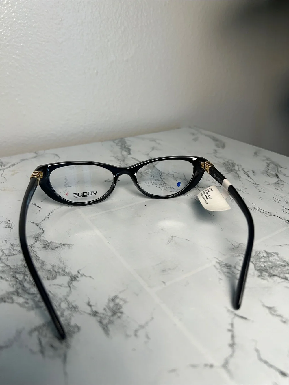 Vogue VO5240-B Black Cat Eye Eyeglasses Gold Detail 51-17-135 NWT